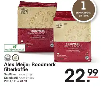 Sligro Alex Meijer Roodmerk filterkoffie aanbieding