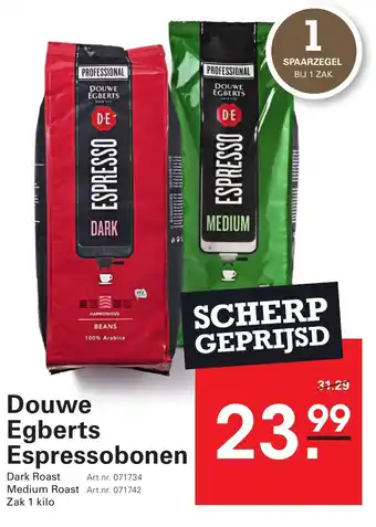 Sligro Douwe Egberts Espressobonen aanbieding