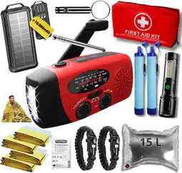 ANWB Noodradio Noodpakket L met Powerbank--Waterfilter Rood aanbieding