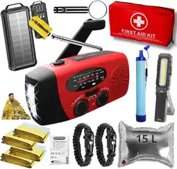 ANWB Noodradio Noodpakket L met Powerbank--Waterfilter Rood aanbieding