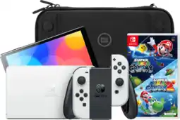Coolblue Nintendo Switch OLED Wit + Super Mario Galaxy 1+2 + BlueBuilt Beschermhoes aanbieding