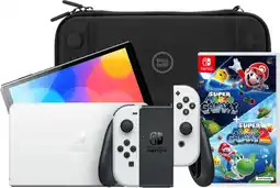 Coolblue Nintendo Switch OLED Wit + Super Mario Galaxy 1+2 + BlueBuilt Beschermhoes aanbieding