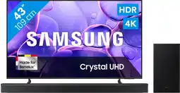 Coolblue Samsung 43 Crystal UHD U8070F (2025) + Samsung HW-B750F Zwart aanbieding