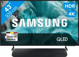 Coolblue Samsung 43 QLED 4K Q7F4 (2025) + Samsung HW-S60D Zwart (2024) aanbieding