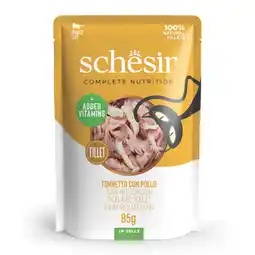 Zooplus Voordeelpakket: 24x85g Schesir Complete Nutrition filet in gelei tonijn met kip natvoer voor katten aanbieding