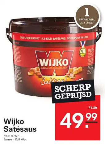Sligro Wijko Satésaus aanbieding