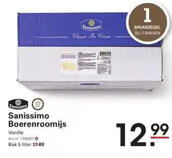 Sligro Sanissimo Boerenroomijs aanbieding