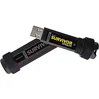 Amazon Corsair Flash Survivor Stealth v2 128GB USB-geheugenstick (USB 3.0, robuust, waterafstotend) zwart aanbieding