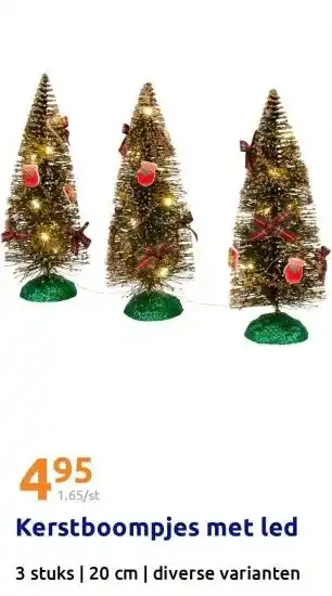Action Kerstboompjes met led aanbieding