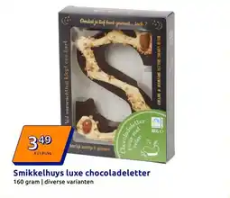 Action Smikkelhuys luxe chocoladeletter aanbieding