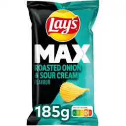 Jumbo Lay's Max Ribbel Chips Roasted Onion & Sour Cream 185 gr aanbieding