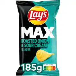 Jumbo Lay's Max Ribbel Chips Roasted Onion & Sour Cream 185 gr aanbieding