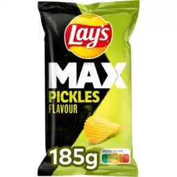 Jumbo Lay's Max Ribbel Chips Pickles 185 gr aanbieding