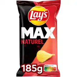 Jumbo Lay's Max Ribbel Chips Naturel 185 gr aanbieding