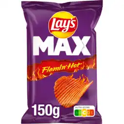 Jumbo Lay's Max Flamin Hot Ribbel Chips 150 gr aanbieding