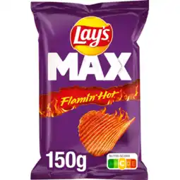 Jumbo Lay's Max Flamin Hot Ribbel Chips 150 gr aanbieding