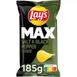 Jumbo Lay's Max Ribbel Chips Zout & Peper 185 gr aanbieding