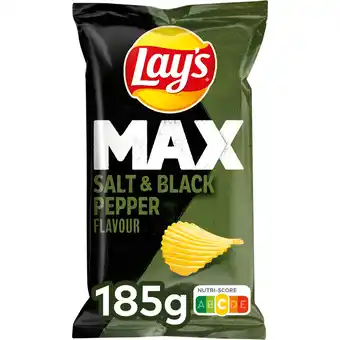 Jumbo Lay's Max Ribbel Chips Zout & Peper 185 gr aanbieding