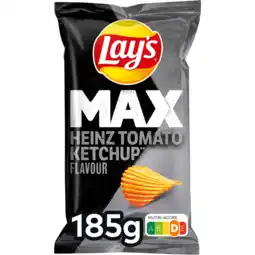 Jumbo Lay's Max Ribbel Chips Heinz Tomaten Ketchup 185 gr aanbieding