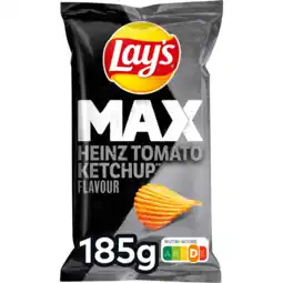 Jumbo Lay's Max Ribbel Chips Heinz Tomaten Ketchup 185 gr aanbieding