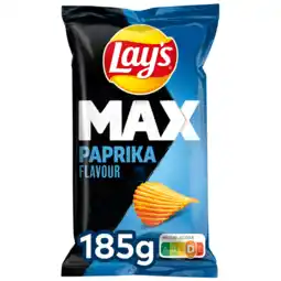 Jumbo Lay's Max Ribbel Chips Paprika 185 gr aanbieding