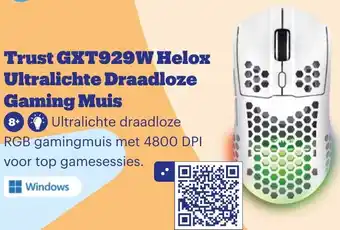 Bol.com Trust GXT929W Helox Ultralichte Draadloze Gaming Muis aanbieding