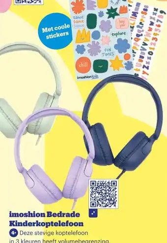 Bol.com Imoshion Bedrade Kinderkoptelefoon aanbieding