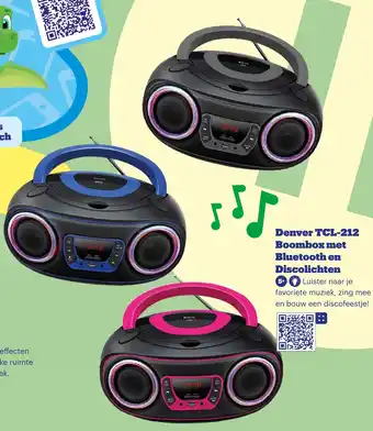 Bol.com Denver TCL-212 Boombox met Bluetooth en Discolichten aanbieding