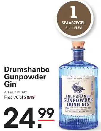 Sligro Drumshanbo Gunpowder Gin aanbieding