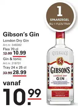 Sligro Gibson's Gin aanbieding