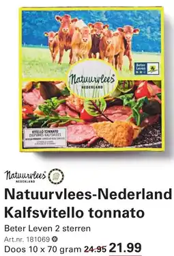 Sligro Natuurvlees-Nederland Kalfsvitello tonnato aanbieding