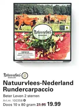 Sligro Natuurvlees-Nederland Rundercarpaccio aanbieding