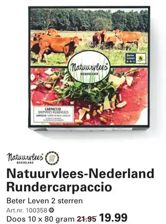 Sligro Natuurvlees-Nederland Rundercarpaccio aanbieding