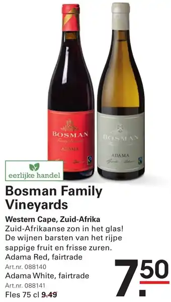 Sligro Bosman Family Vineyards aanbieding