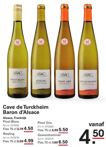 Sligro Cave de Turckheim Baron d'Alsace aanbieding
