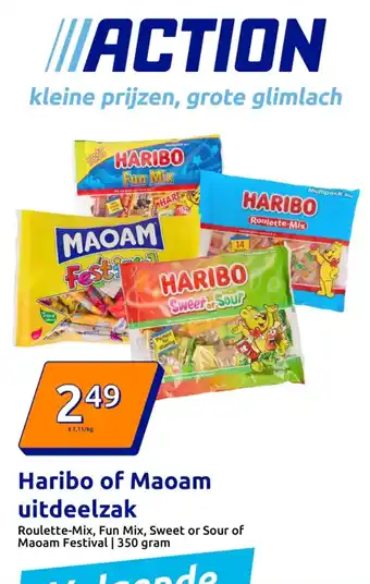 Action Haribo of Maoam uitdeelzak aanbieding