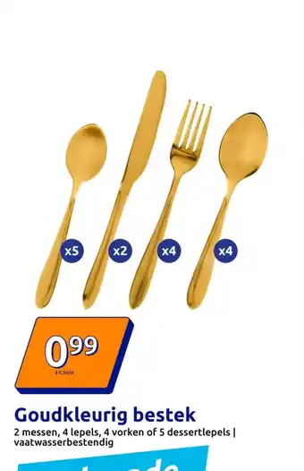 Action Goudkleurig bestek aanbieding