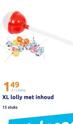 Action XL lolly met inhoud aanbieding