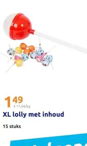 Action XL lolly met inhoud aanbieding