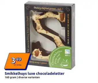 Action Smikkelhuys luxe chocoladeletter aanbieding
