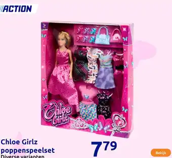 Action Chloe Girlz poppenspeelset aanbieding