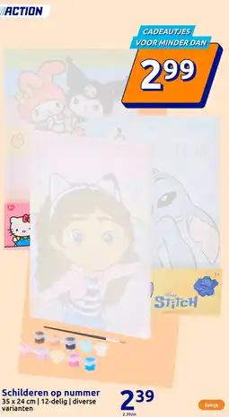 Action Schilderen op nummer aanbieding