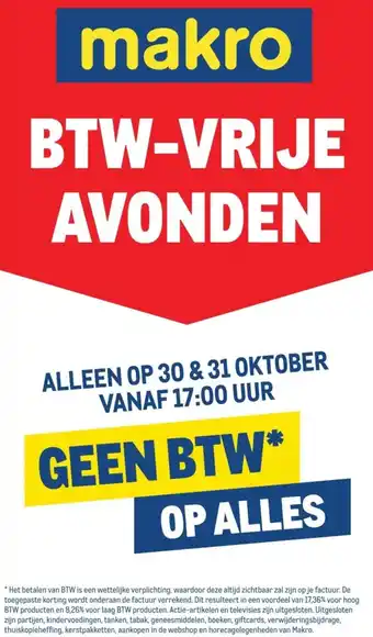 Makro Btw-vrije avonden aanbieding