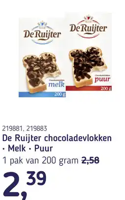 Van Hoeckel De Ruijter chocoladevlokken aanbieding