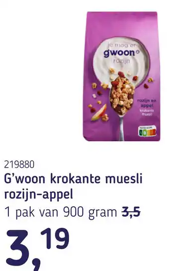 Van Hoeckel G'woon krokante muesli rozijn-appel aanbieding