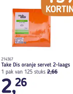 Van Hoeckel Take Dis oranje servet 2-laags aanbieding