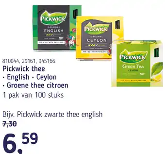 Van Hoeckel Pickwick thee aanbieding