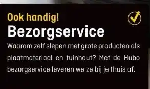 Hubo Bezorgservice aanbieding
