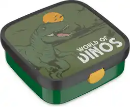Intratuin Mepal Bento broodtrommel Campus Dino groen 18,4 x 18,2 x 6,5 cm aanbieding