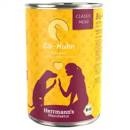 Zooplus Voordeelpakket: Herrmann's Bio-Menu 12 x 400 g - Bio-Kip met Bio-Gierst aanbieding